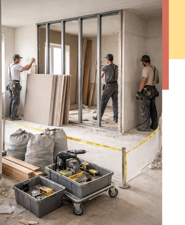 Перенос гипсокартонной перегородки в Медногорске под ключ от 4577 руб. | Демонтаж и монтаж – ОТДЕЛОЧНИК-Мдн