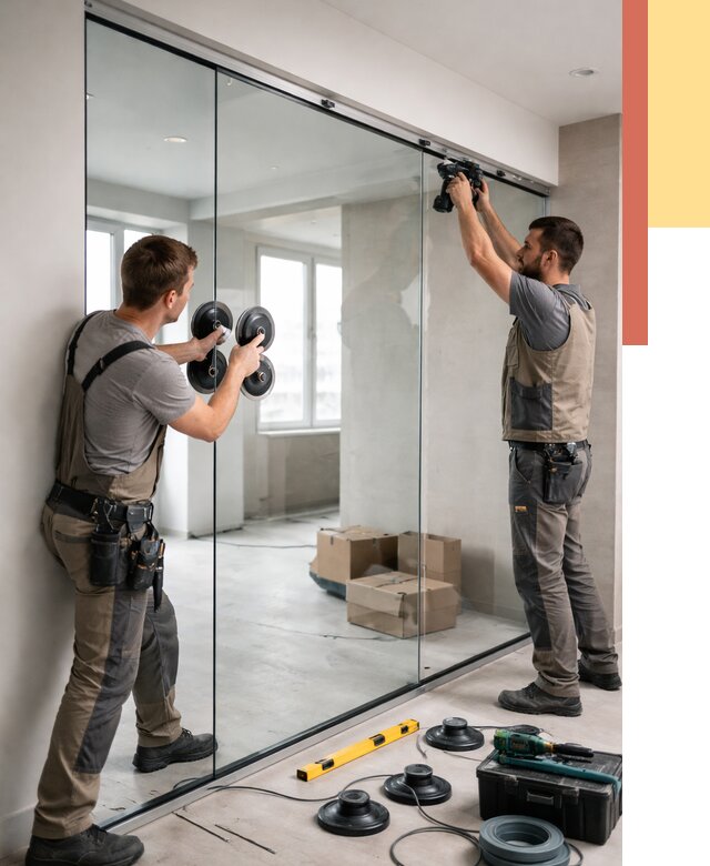 Монтаж стеклянных перегородок в Медногорске от 6612 руб. | ОТДЕЛОЧНИК-Мдн