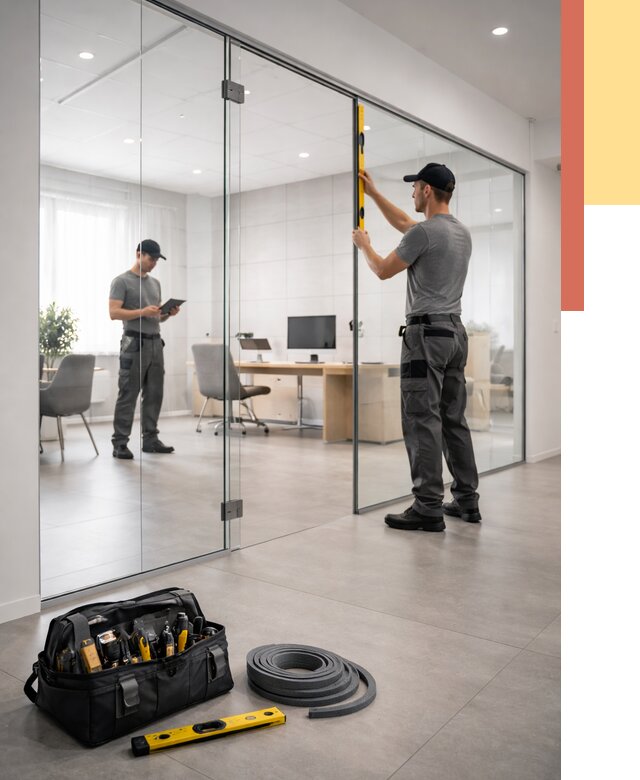 Цельностеклянные перегородки под ключ в Медногорске от 9663 руб. — монтаж и цены | ОТДЕЛОЧНИК-Мдн