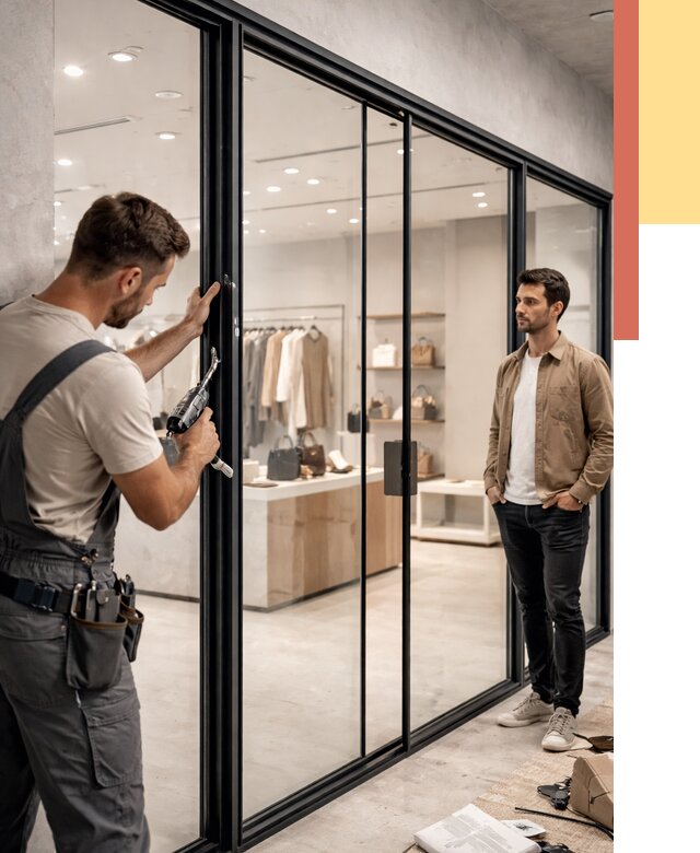 Стеклянные перегородки для магазинов в Медногорске от 8341 руб. под ключ | ОТДЕЛОЧНИК-Мдн