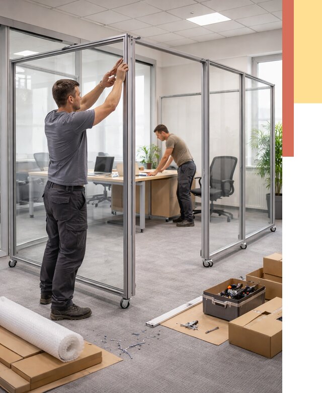 Мобильные офисные перегородки в Медногорске от 12715 руб. — установка под ключ | ОТДЕЛОЧНИК-Мдн