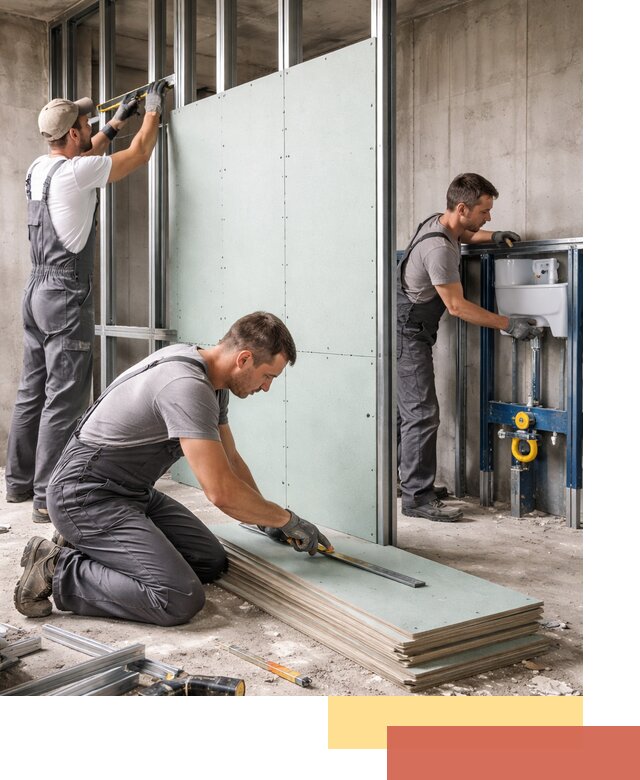 Монтаж и ремонт сантехнических перегородок в Медногорске