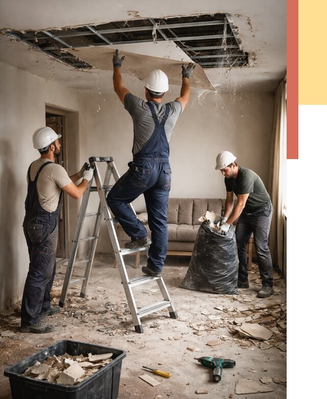 Демонтаж гипсокартонного потолка в Медногорске от 427 руб. за м2 — ОТДЕЛОЧНИК-Мдн