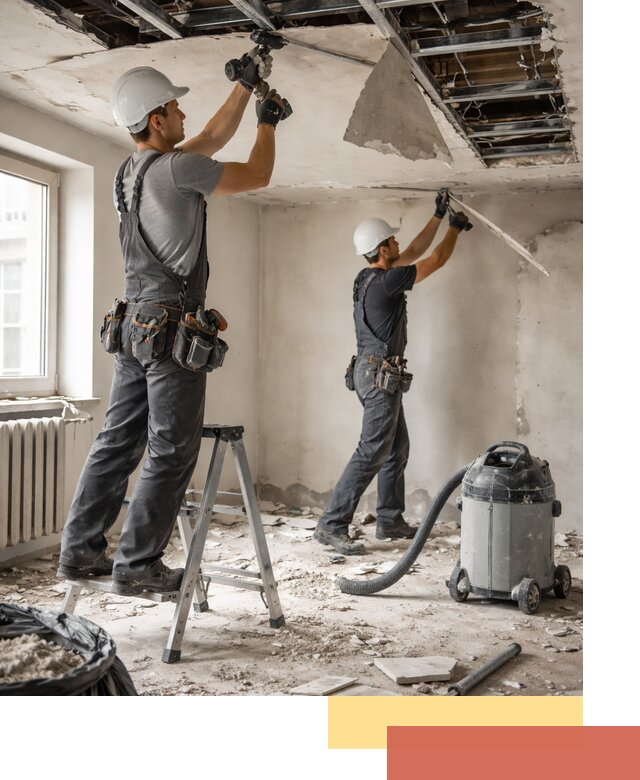 Демонтаж гипсокартонного потолка в Медногорске быстро и аккуратно