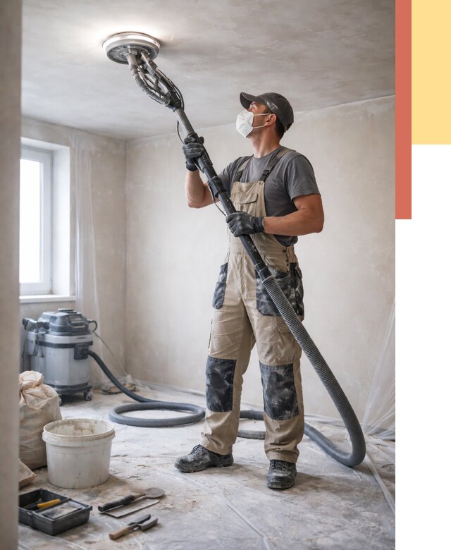 Шлифовка потолка в Медногорске от 3560 руб. — услуги шлифования потолка | ОТДЕЛОЧНИК-Мдн