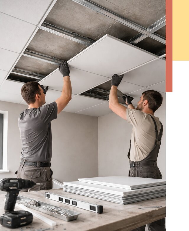 Монтаж кассетного потолка в Медногорске от 4577 руб/м2 — установка и сборка | ОТДЕЛОЧНИК-Мдн