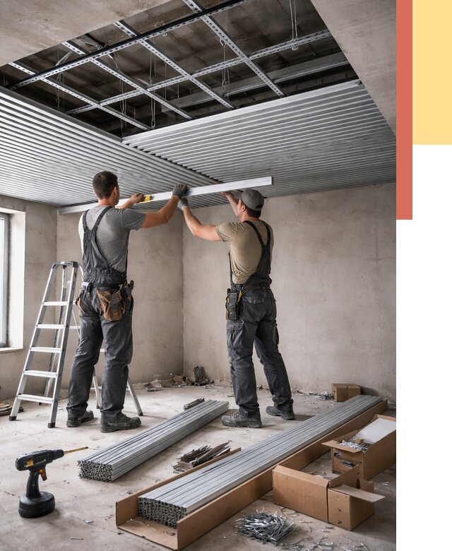 Монтаж реечного потолка в Медногорске от 4577 руб. под ключ | ОТДЕЛОЧНИК-Мдн