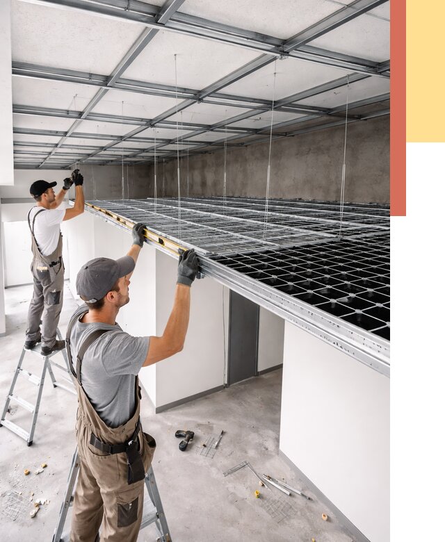 Монтаж потолка грильято в Медногорске от 458 руб./м² — быстрая сборка под ключ | ОТДЕЛОЧНИК-Мдн