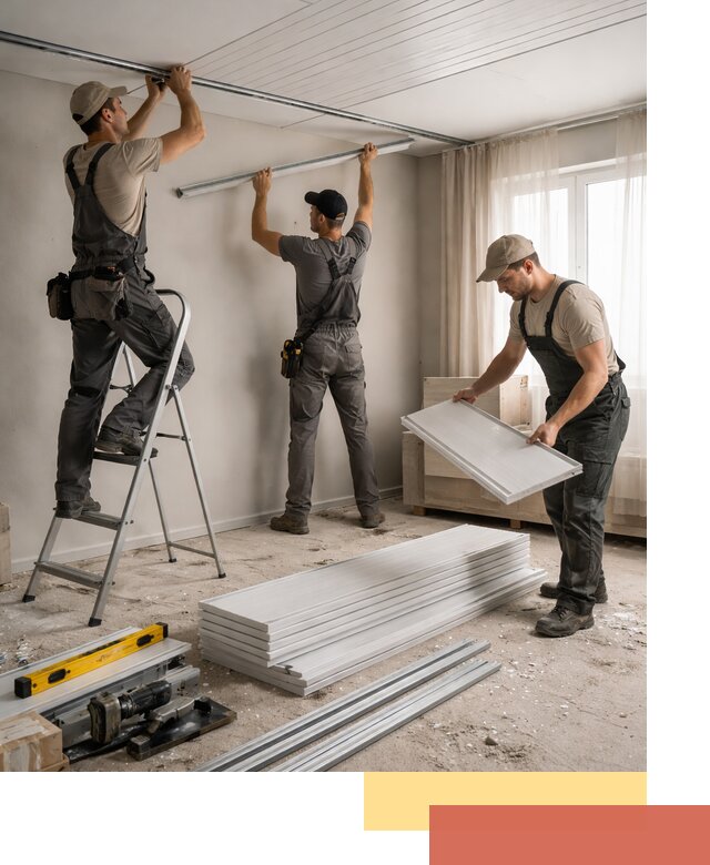 Монтаж потолка из ПВХ панелей в Медногорске оперативно и качественно