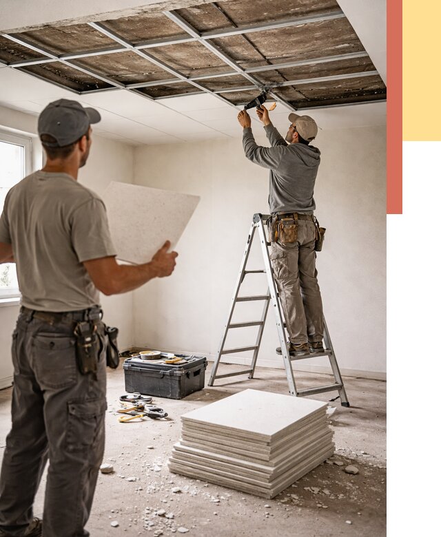 Замена плит подвесного потолка в Медногорске от 1780 руб. быстро и недорого | ОТДЕЛОЧНИК-Мдн