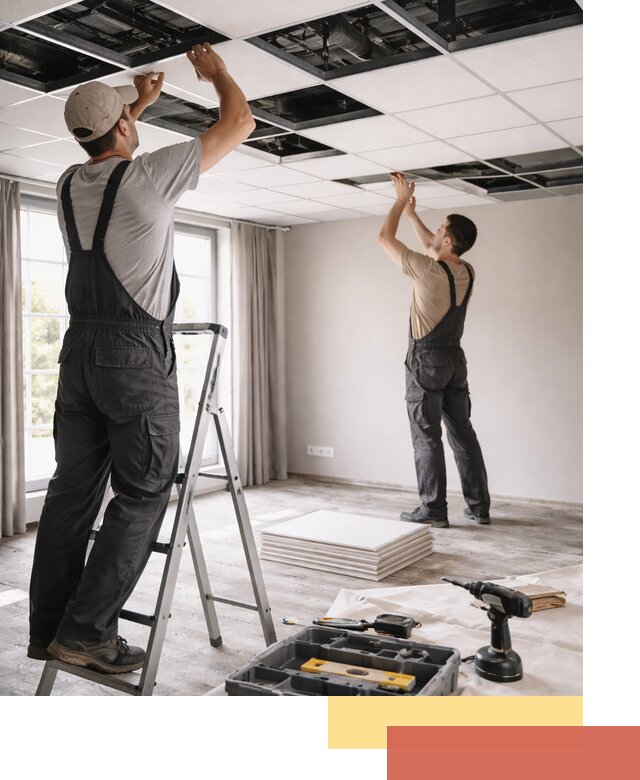 Замена плит подвесного потолка в Медногорске быстро и качественно