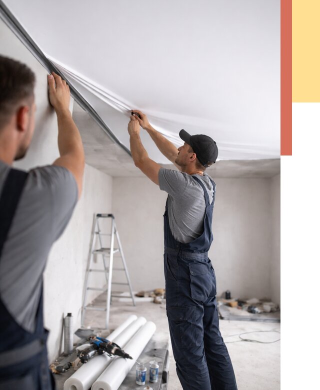 Монтаж матового натяжного потолка в Медногорске от 4577 руб./м² — быстро и недорого | ОТДЕЛОЧНИК-Мдн