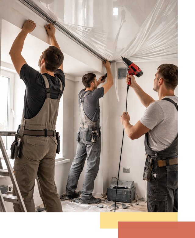 Монтаж глянцевого натяжного потолка в Медногорске быстро и качественно