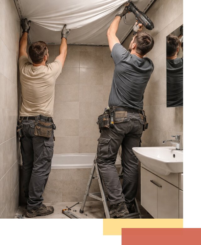 Монтаж натяжного потолка в ванной в Медногорске быстро и качественно