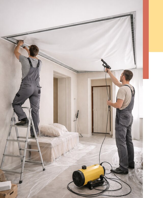 Монтаж натяжного потолка в прихожей в Медногорске от 2696 руб. под ключ | ОТДЕЛОЧНИК-Мдн