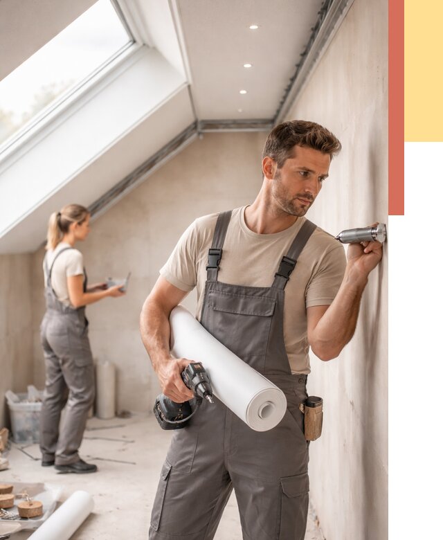 Монтаж натяжного потолка на мансарде в Медногорске от 3560 руб. | ОТДЕЛОЧНИК-Мдн