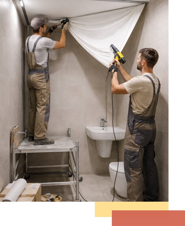 Монтаж натяжного потолка в санузле в Медногорске