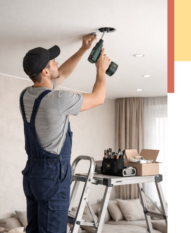 Установка и монтаж точечных светильников в натяжной потолок в Медногорске от 1831 руб. | ОТДЕЛОЧНИК-Мдн