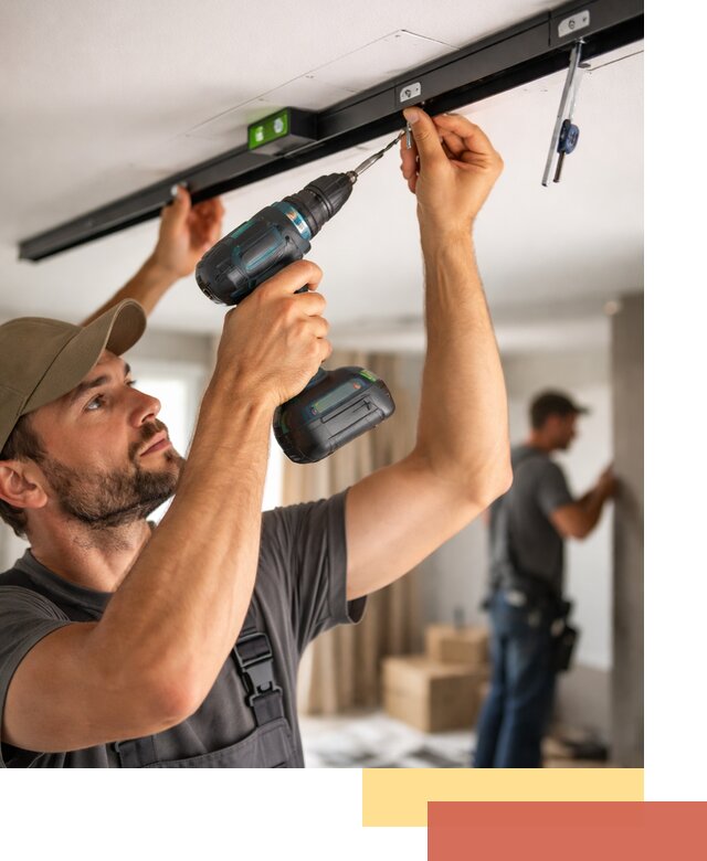 Установка трековых светильников в натяжной потолок в Медногорске