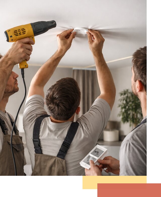 Ремонт прокола полотна натяжного потолка в Медногорске