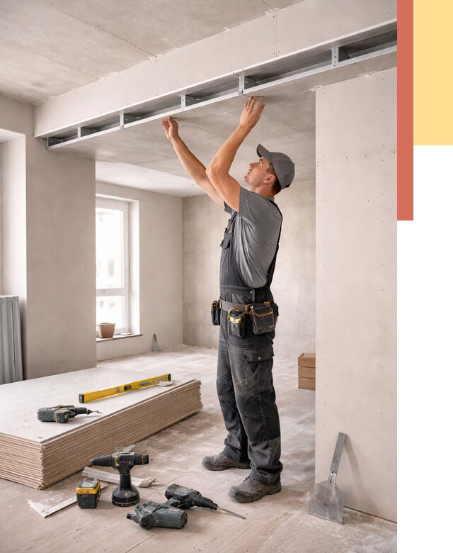 Потолок из гипсокартона с нишей в Медногорске от 1272 руб. под ключ | ОТДЕЛОЧНИК-Мдн