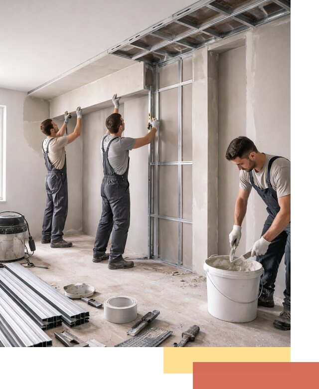 Монтаж потолка из гипсокартона с нишей в Медногорске