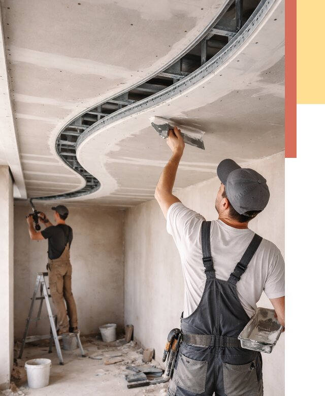 Криволинейный потолок из гипсокартона в Медногорске от 2136 руб./м2 | ОТДЕЛОЧНИК-Мдн