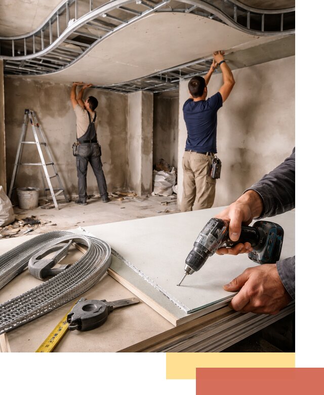 Криволинейный потолок из гипсокартона в Медногорске — монтаж и отделка