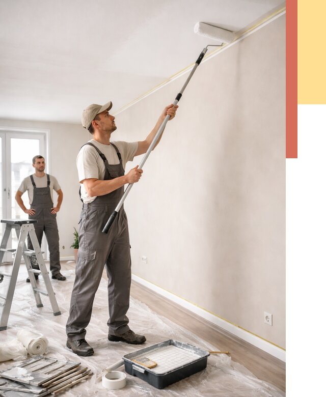 Покраска потолка из гипсокартона в Медногорске от 4577 руб./м2 — услуги под ключ | ОТДЕЛОЧНИК-Мдн