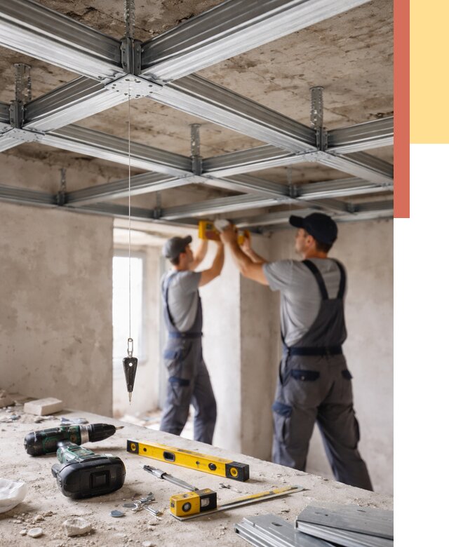 Монтаж каркаса потолка из профиля в Медногорске от 4577 руб. — услуги ОТДЕЛОЧНИК-Мдн