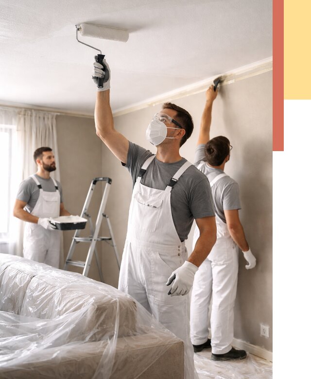 Покраска потолка водоэмельсионной краской в Медногорске от 2238 руб/м² — услуги под ключ | ОТДЕЛОЧНИК-Мдн