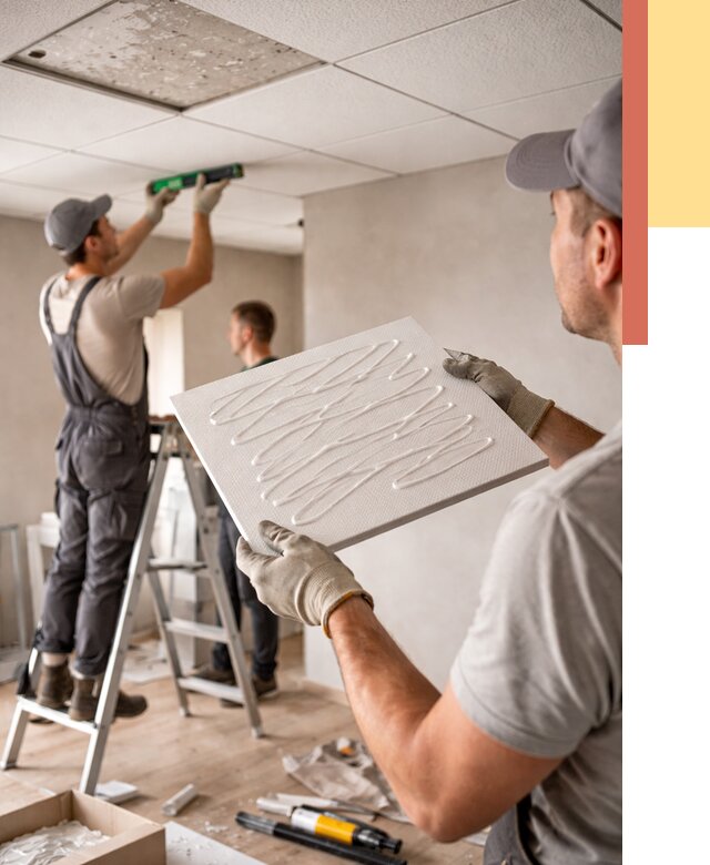 Монтаж потолочной плитки в Медногорске от 4577 руб. — быстро и недорого | ОТДЕЛОЧНИК-Мдн