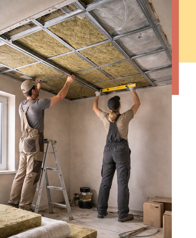 Шумоизоляция потолка в Медногорске от 1272 руб. под ключ — услуги ОТДЕЛОЧНИК-Мдн